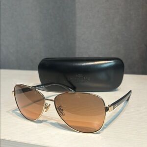 Coach Gold Frame Sunglasses case